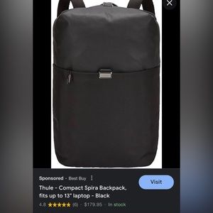NWT Black Thule Spira Backpack